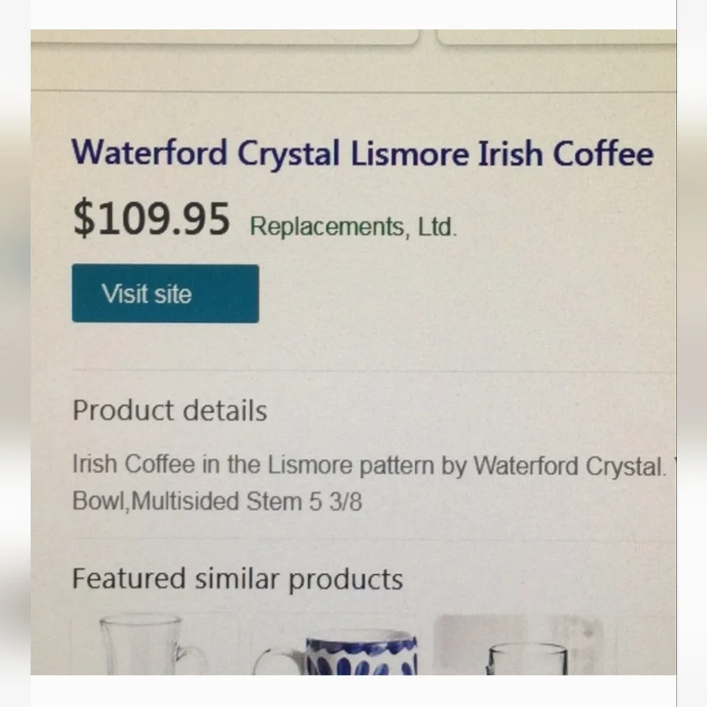Waterford Lismore Irish Coffee Mug